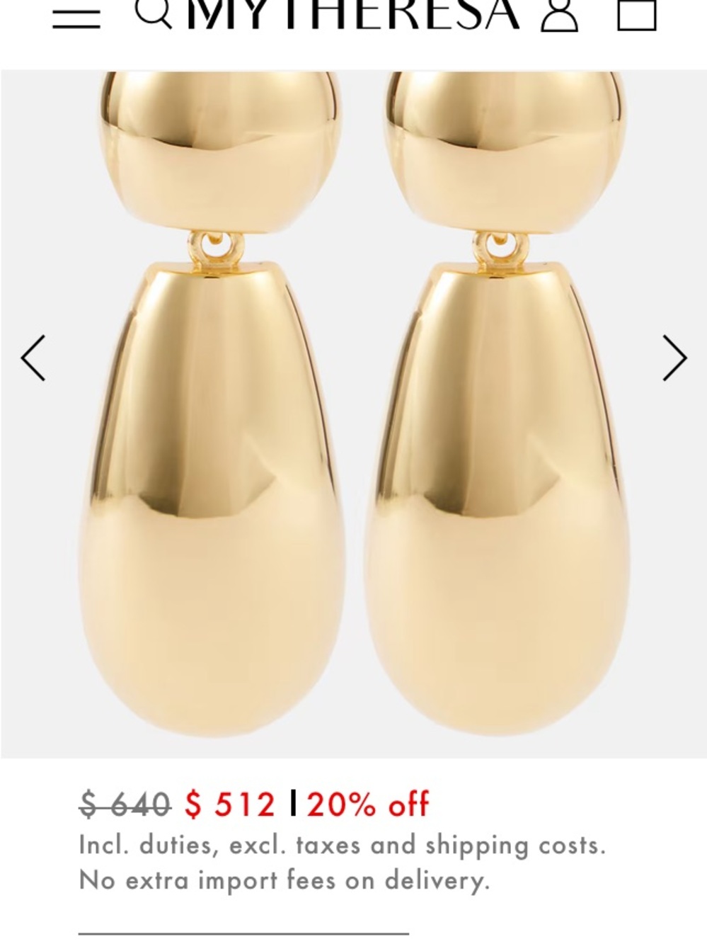 Magda Butrym Polished Gold Drop Earrings